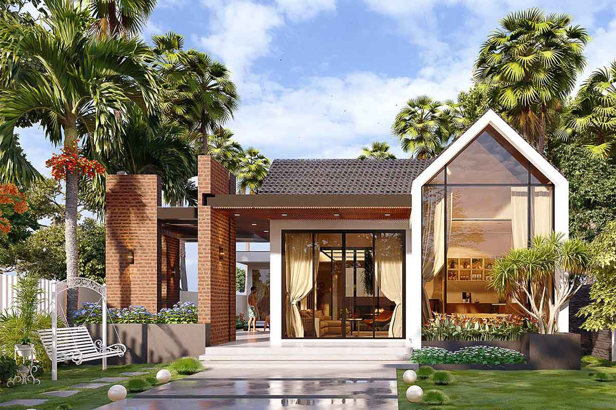 Thiết kế nhà vườn 1 tầng đẹp
